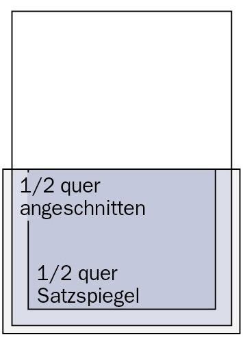 1/2 Seite quer im Anschnitt
(210 x 145 mm plus 3 mm Beschnitt)