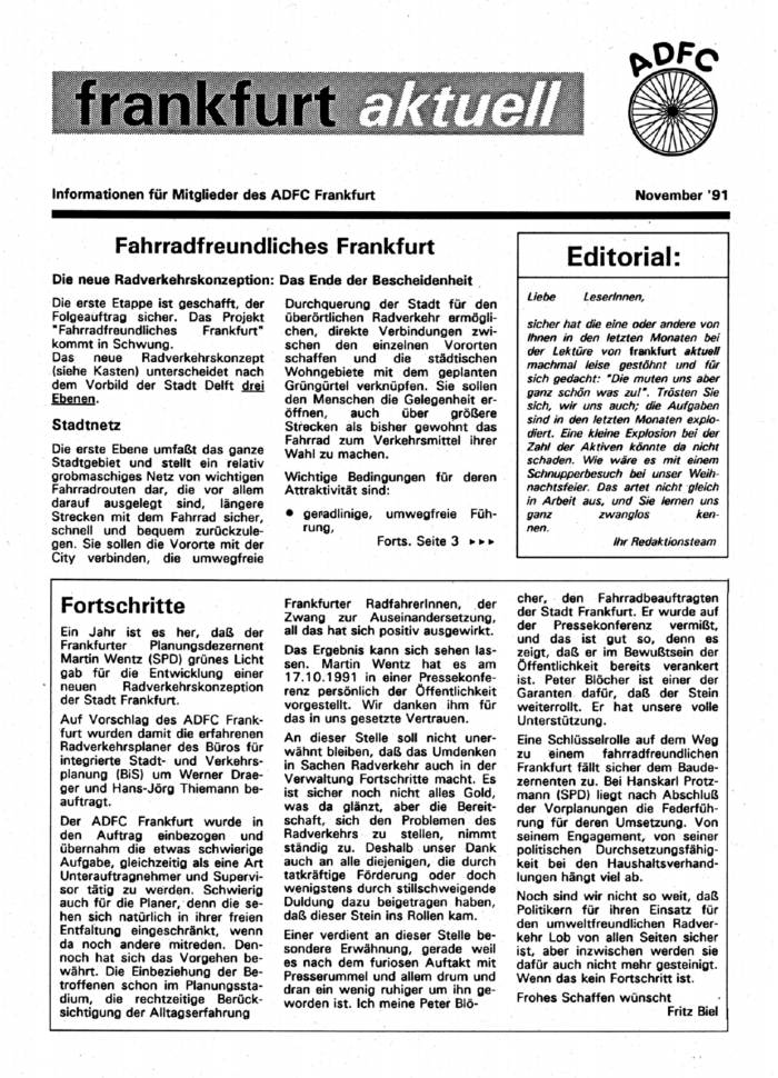 Frankfurt Aktuell 1991-11 Frankfurt Aktuell 1991-11
