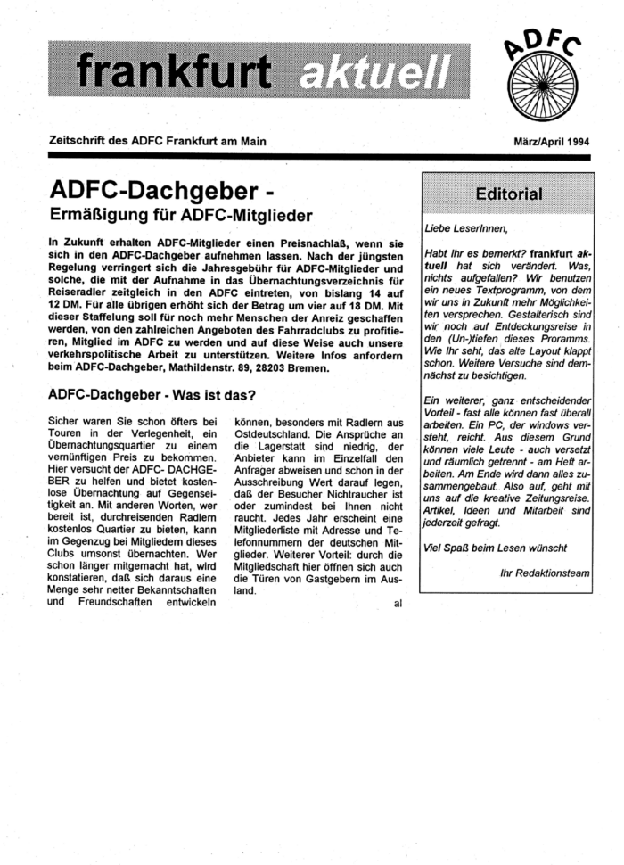 Frankfurt Aktuell 1994-02 Frankfurt Aktuell 1994-02