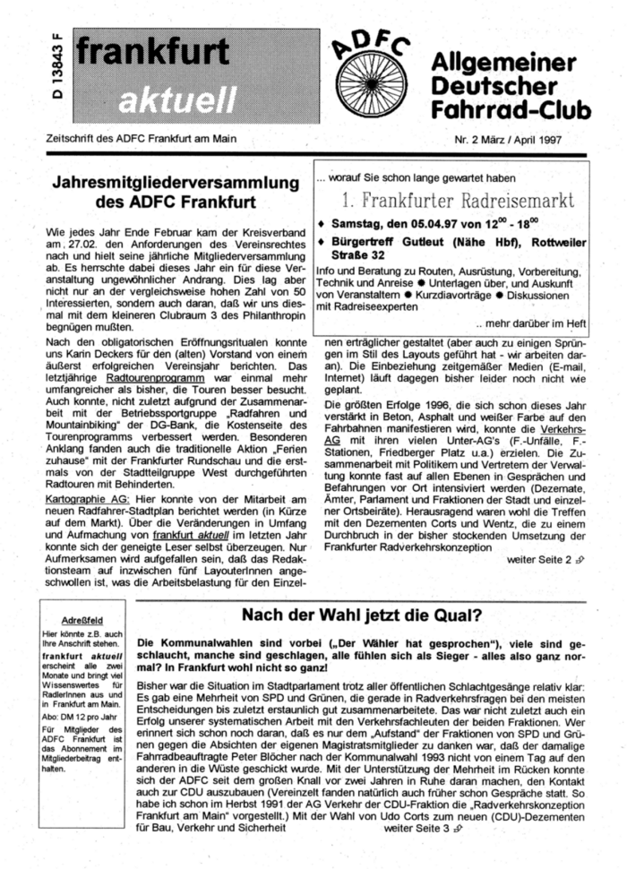 Frankfurt Aktuell 1997-02 Frankfurt Aktuell 1997-02