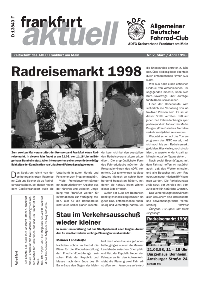 Frankfurt Aktuell 1998-02 Frankfurt Aktuell 1998-02