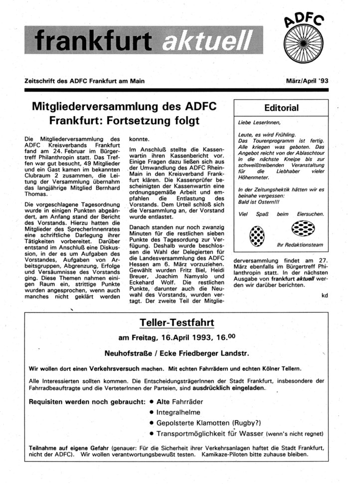 Frankfurt Aktuell 1993-03 Frankfurt Aktuell 1993-03