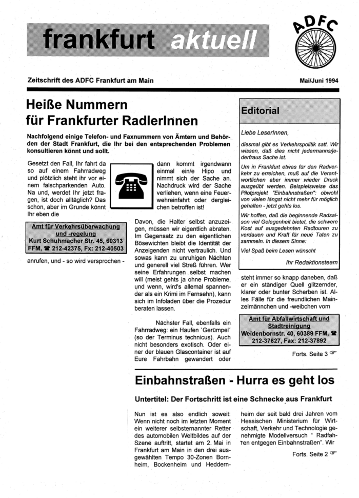 Frankfurt Aktuell 1994-03 Frankfurt Aktuell 1994-03