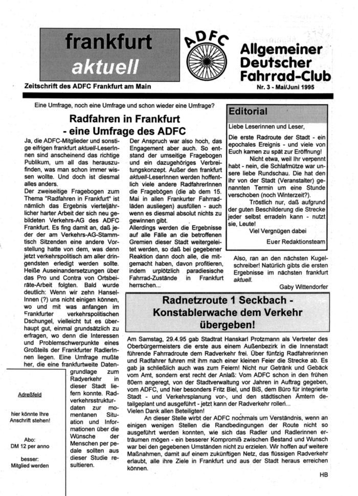 Frankfurt Aktuell 1995-03 Frankfurt Aktuell 1995-03
