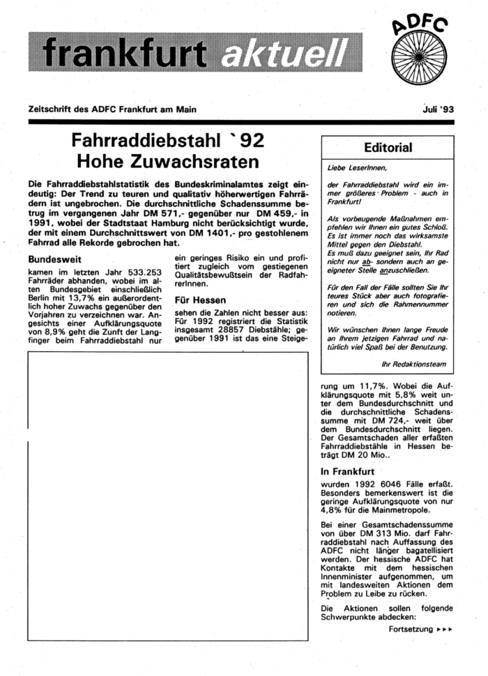 Frankfurt Aktuell 1993-07 Frankfurt Aktuell 1993-07