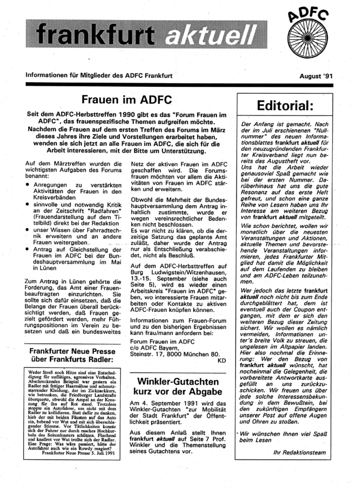 Frankfurt Aktuell 1991-08 Frankfurt Aktuell 1991-08
