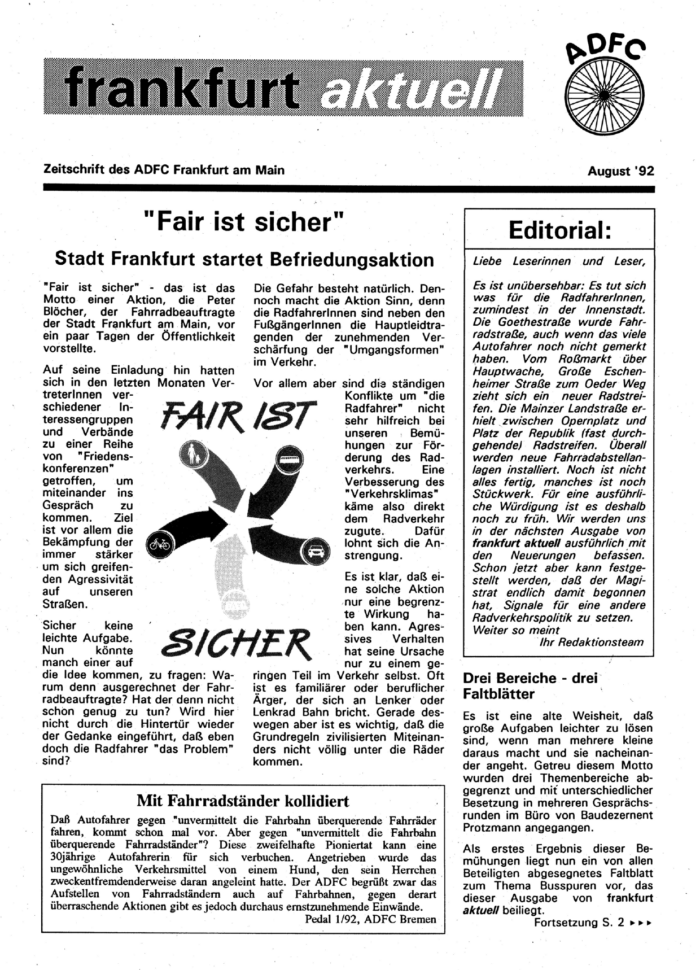 Frankfurt Aktuell 1992-08 Frankfurt Aktuell 1992-08