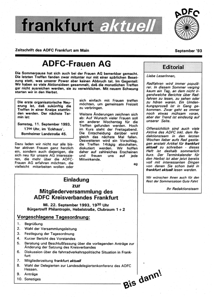 Frankfurt Aktuell 1993-09 Frankfurt Aktuell 1993-09