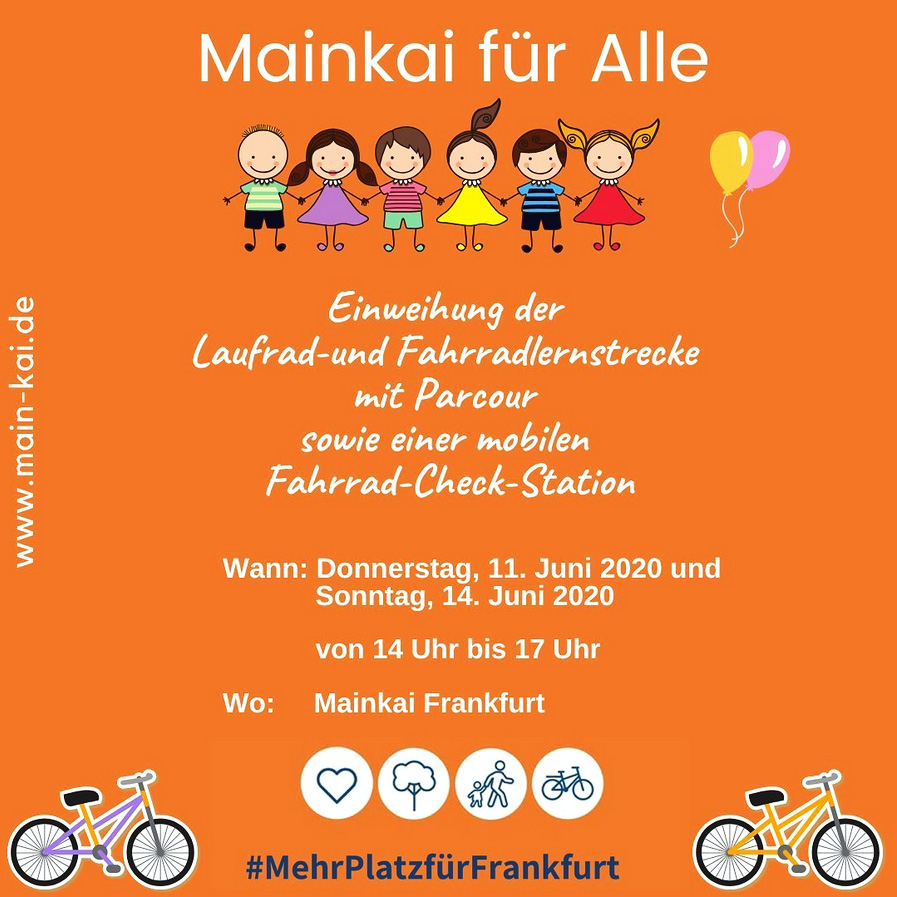 Mainkai für Alle - Kinder-Parcour mit Fahrradcheck Bild: Bertram Giebeler