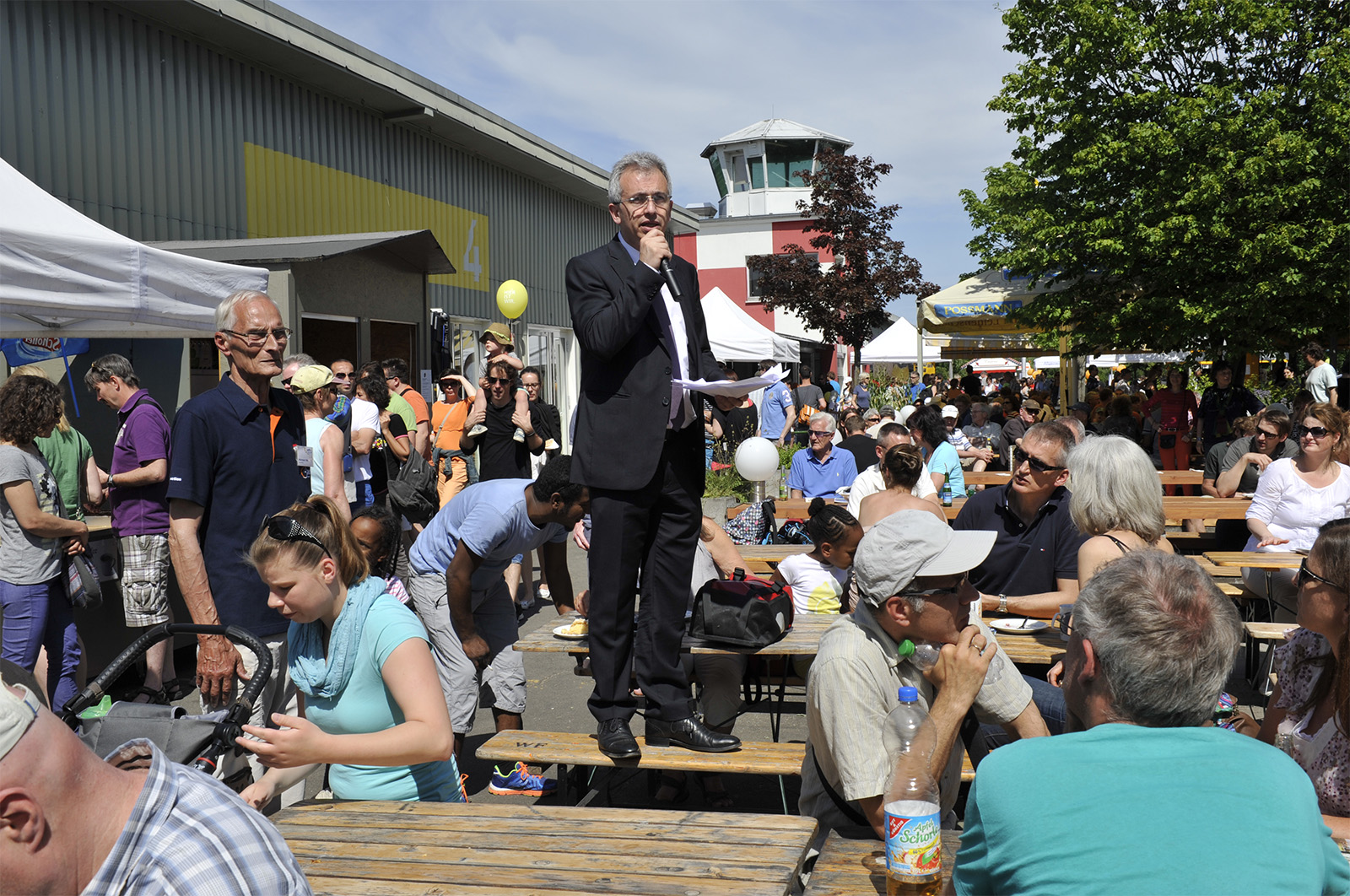 Oberbürgermeister Peter Feldmann auf dem ADFC Radler-Fest 2014Foto: Eckehard Wolf