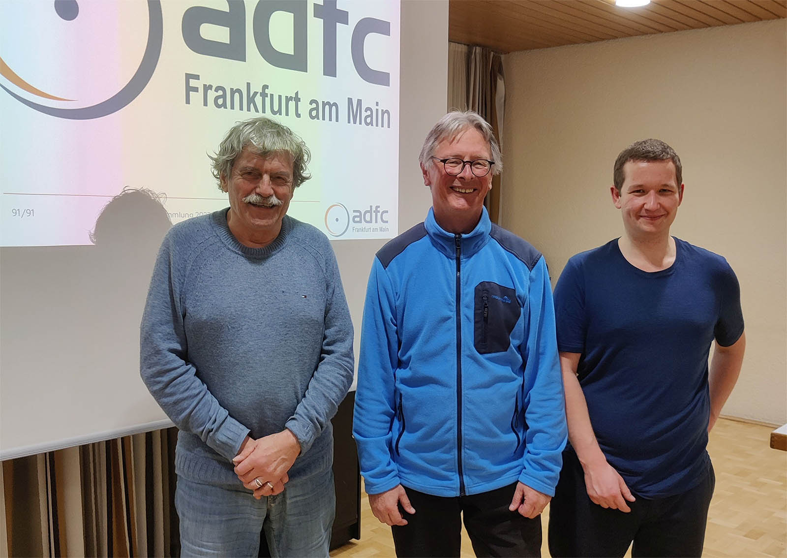 Drei auf einmal: ADFC-Verkehrspolitik in Person, v.l.: Fritz Biel, Bertram Giebeler, Ansgar Hegerfeld
Bild: Michael Genthner