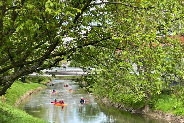 Ruderer auf der Nidda