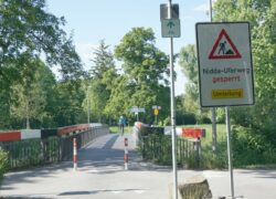Nidda-Radweg - Umleitungsbeschilderung Römerbrücke