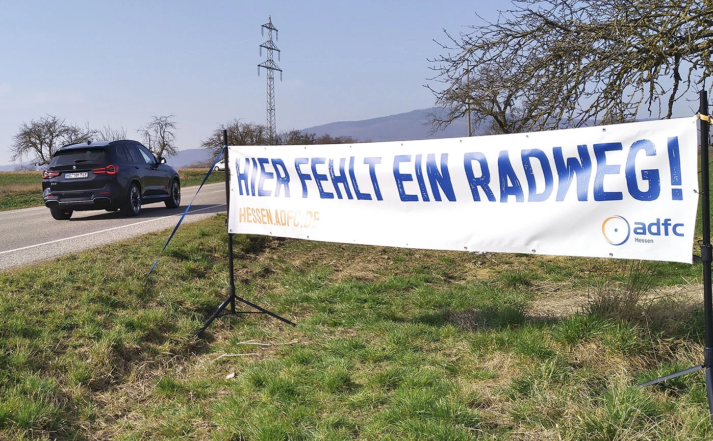   Wie hier in Oberursel fehlen im gesamten Hochtaunuskreis zahlreiche Radwege<br><span class="image-copyright">Torsten Willner</span>